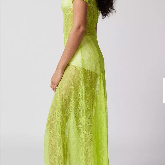 Urban Outfitters Lime Green Lace Cover-Up Dress - Picture 2 of 9